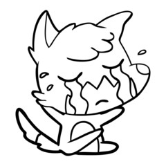 crying fox cartoon