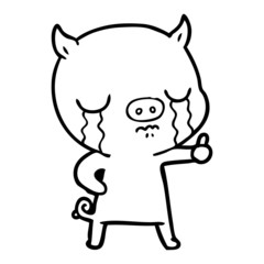 cartoon pig crying