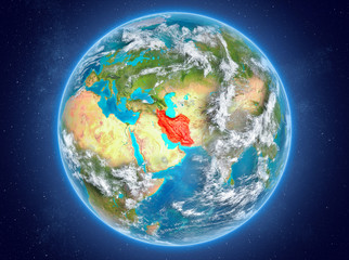 Iran on planet Earth in space