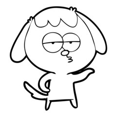 cartoon bored dog