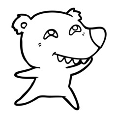 cartoon bear showing teeth