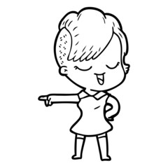 happy cartoon girl