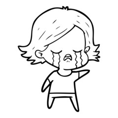 cartoon girl crying