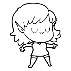happy cartoon elf girl
