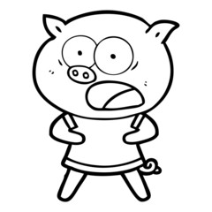 cartoon pig shouting