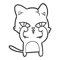 cartoon cat rubbing eyes