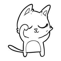 calm cartoon cat