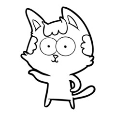 happy cartoon cat