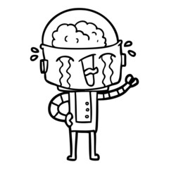 cartoon crying robot