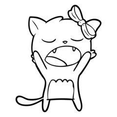 cartoon cat meowing