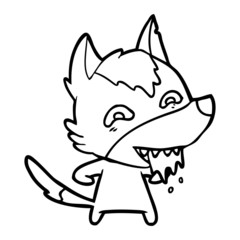 cartoon hungry wolf