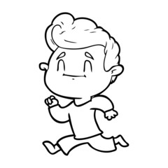 happy cartoon man exercising