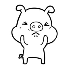 cartoon angry pig