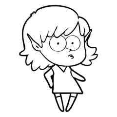 cartoon elf girl staring