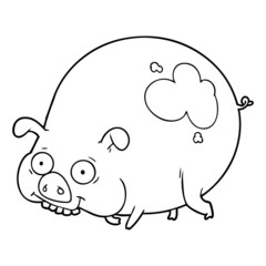 cartoon muddy pig