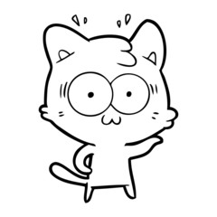 cartoon surprised cat