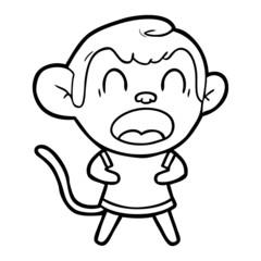 shouting cartoon monkey