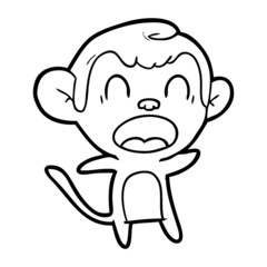 shouting cartoon monkey