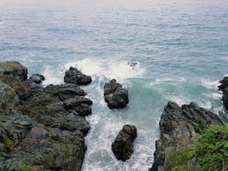 바다, 파도, 절벽