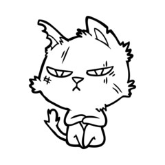 tough cartoon cat