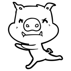 angry cartoon pig
