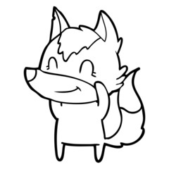 Fototapeta premium friendly cartoon wolf