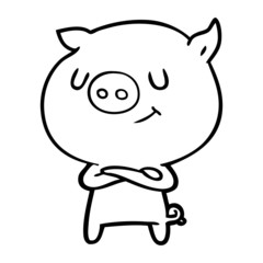 happy cartoon pig