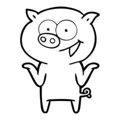 cartoon pig with no worries