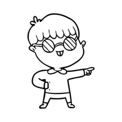 cartoon boy wearing spectacles