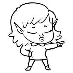 pretty cartoon elf girl