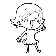 cartoon happy woman