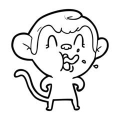 crazy cartoon monkey