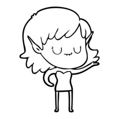 happy cartoon elf girl
