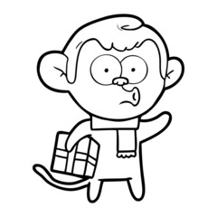 cartoon christmas monkey