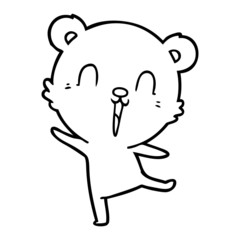 happy cartoon polar bear dancing