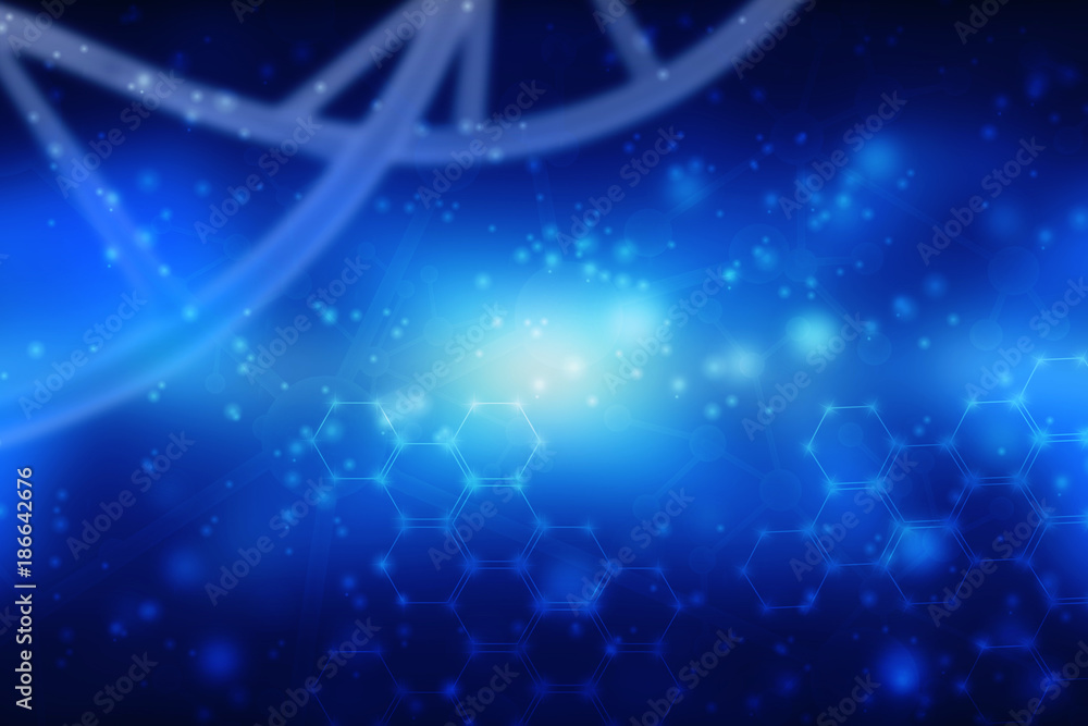 Poster 3d render of dna structure, abstract background