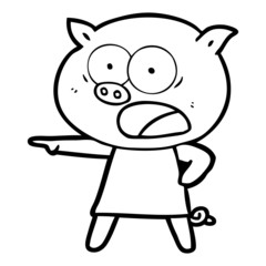 cartoon pig shouting