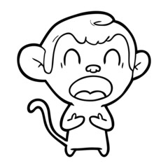 shouting cartoon monkey