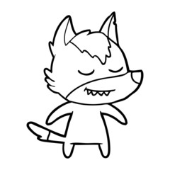 friendly cartoon wolf