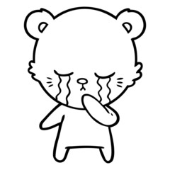 Fototapeta premium crying cartoon bear
