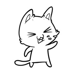 cartoon cat hissing
