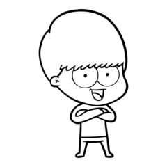 happy cartoon boy