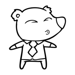 cartoon whistling bear boss