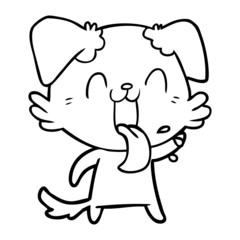 cartoon panting dog