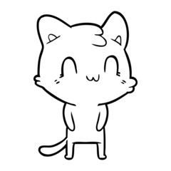 cartoon happy cat