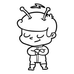 friendly cartoon spaceman