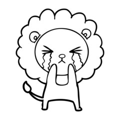 cartoon crying lion