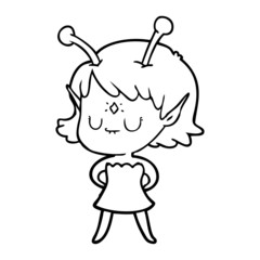 cartoon alien girl
