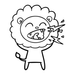 cartoon roaring lion
