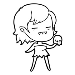 Fototapeta premium cartoon undead vampire girl